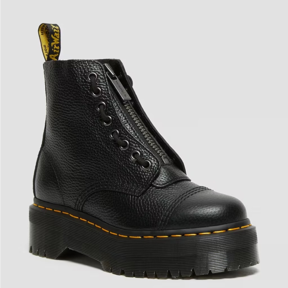 Dr Martens Sinclair Milled Nappa Leather Platform Boots Sz 7